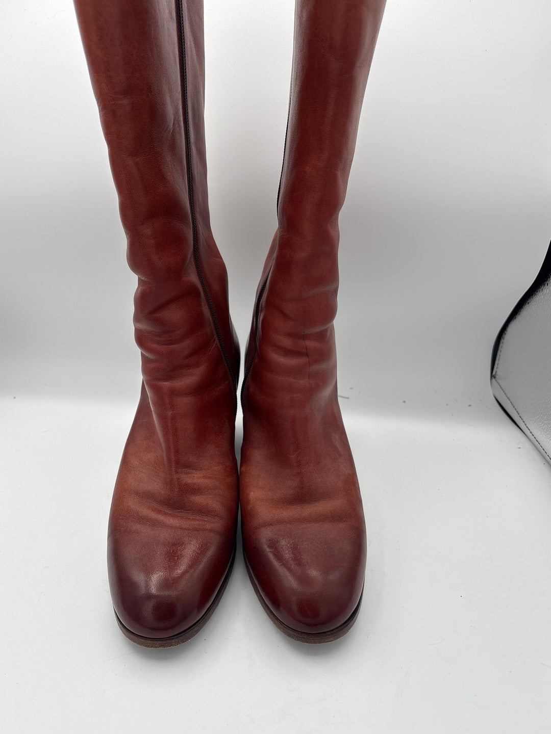 Women’s Pantanetti Size 9.5 Orange Brown Leather Boots