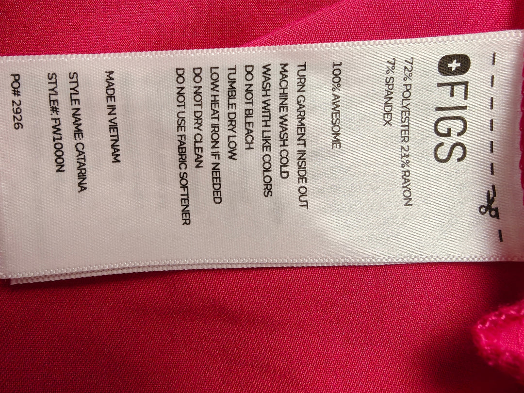 Womens FIGS Catarina Scrub Top Hot Pink Size XL