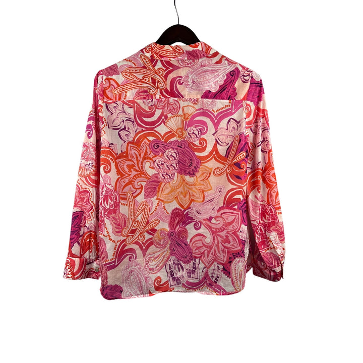 Women’s Chico’s Size 1 Multicolor Paisley Button Up Shirt