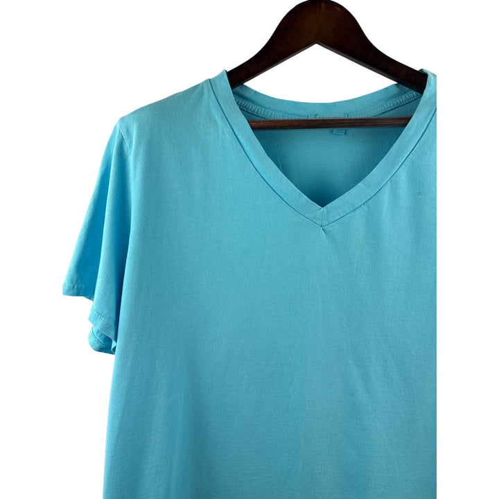 Women’s Fresh Produce 2X Aqua Short Sleeve Shirt
