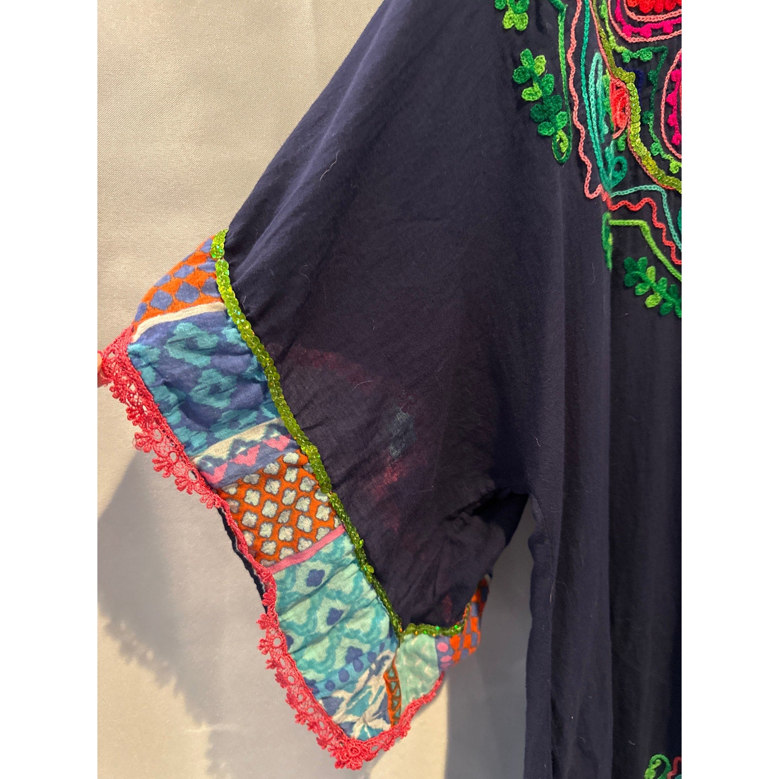 Ruby YaYa Boho Chic Flowy Dress One Size Blue/Red/Green