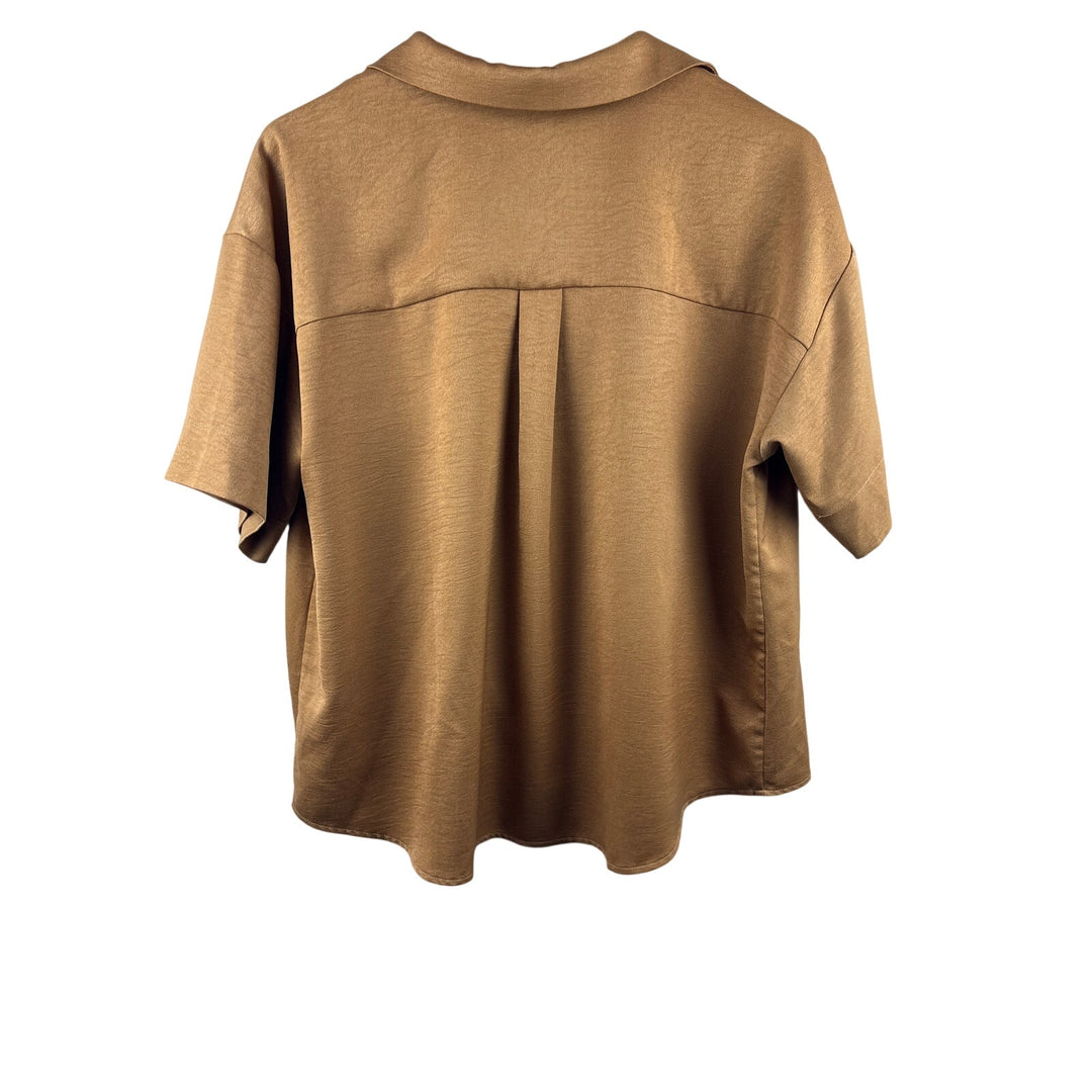 Women’s Wynne Layers XL Chocolate Brown Short Sleeve Blouse