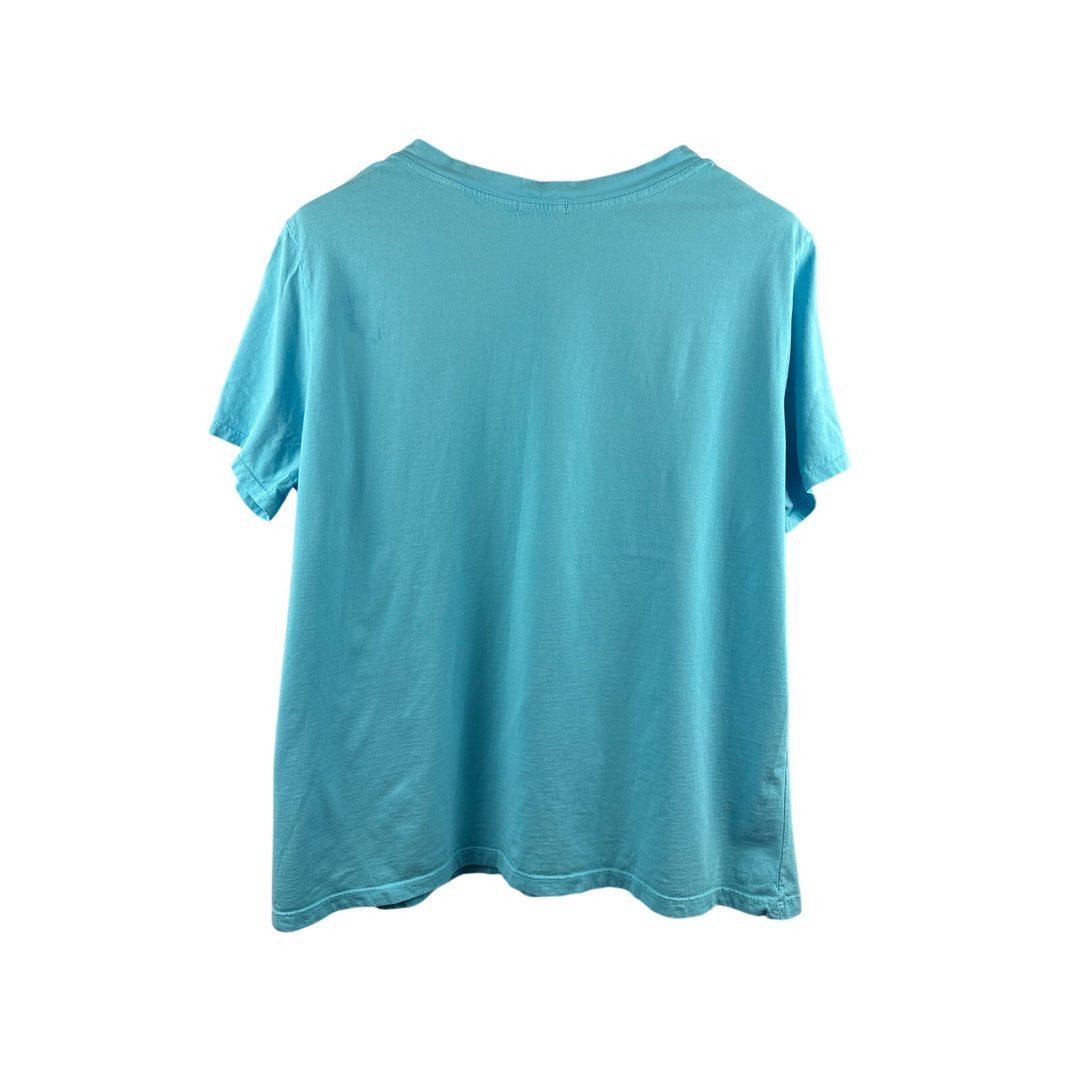 Women’s Fresh Produce 2X Aqua Short Sleeve Shirt