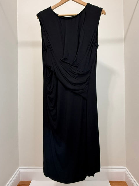 Kut From The Kloth Black Gathered Twist Waist Dress XL
