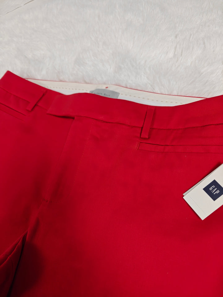 Gap Womens Red Modern Bootcut Pants Size 12 Long New Cotton Trousers