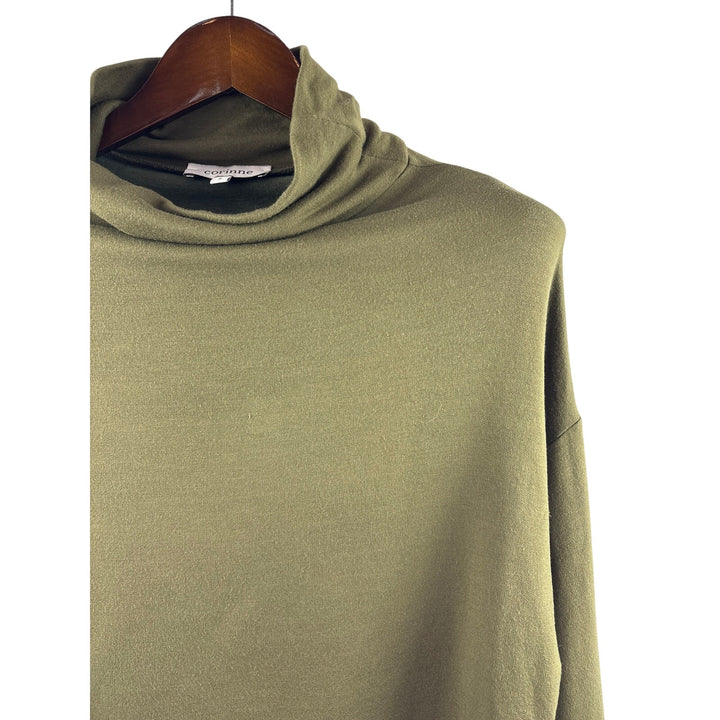 Women’s Corinne Small Olive Green Long Sleeve Turtleneck