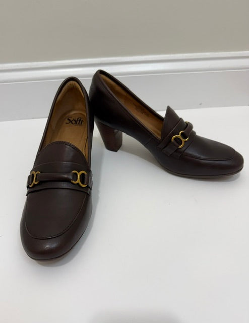 Sofft Leona Leather Loafer Pumps Chocolate NWT Sz9.5