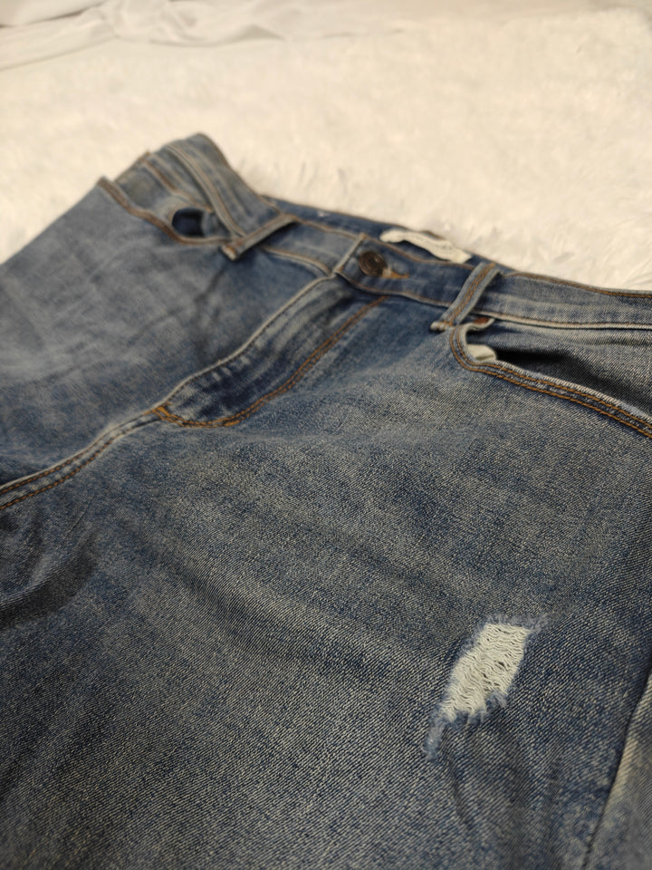 Banana Republic Premium Denim Flare Jeans Women Distressed Blue Size 32
