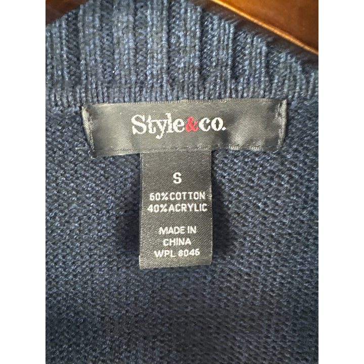 Women’s Style & Co. Small Navy Sleeveless Mock Turtleneck Sweater Dress