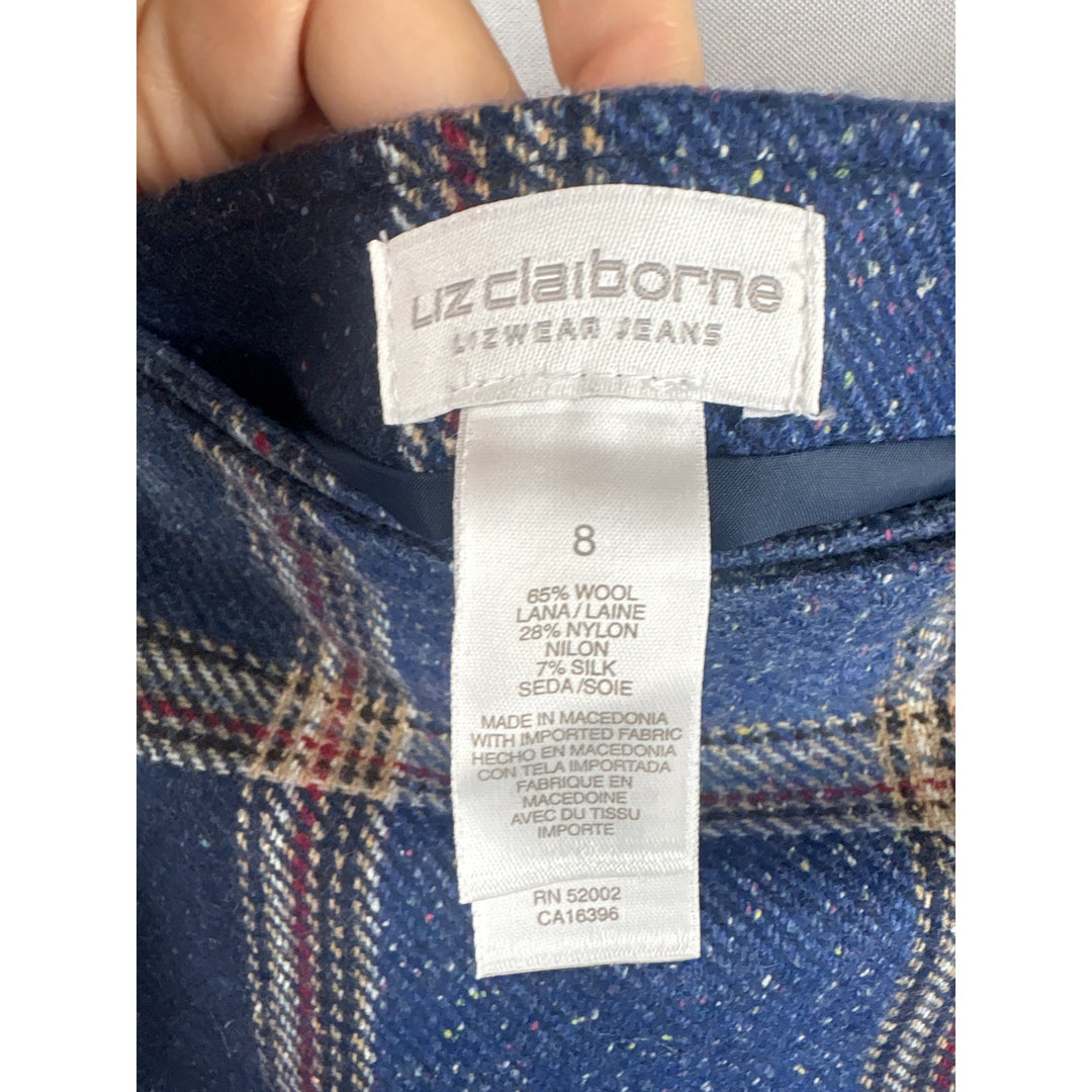 Women’s Liz Claiborne Size 8 Blue Plaid Skirt