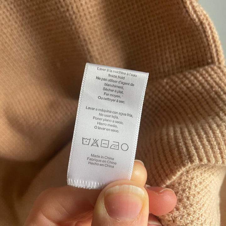 Lunya Tan Mock Neck Sweater sz Small Silk Blend Lounge Neutral Minimalist