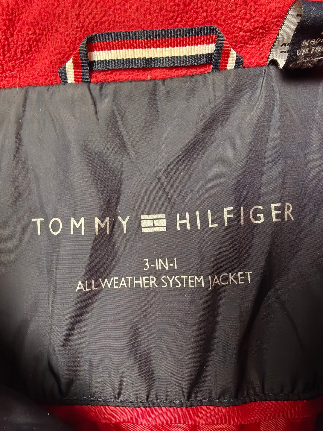 Womens Tommy Hilfiger Quilted Jacket Navy Blue Red Large
