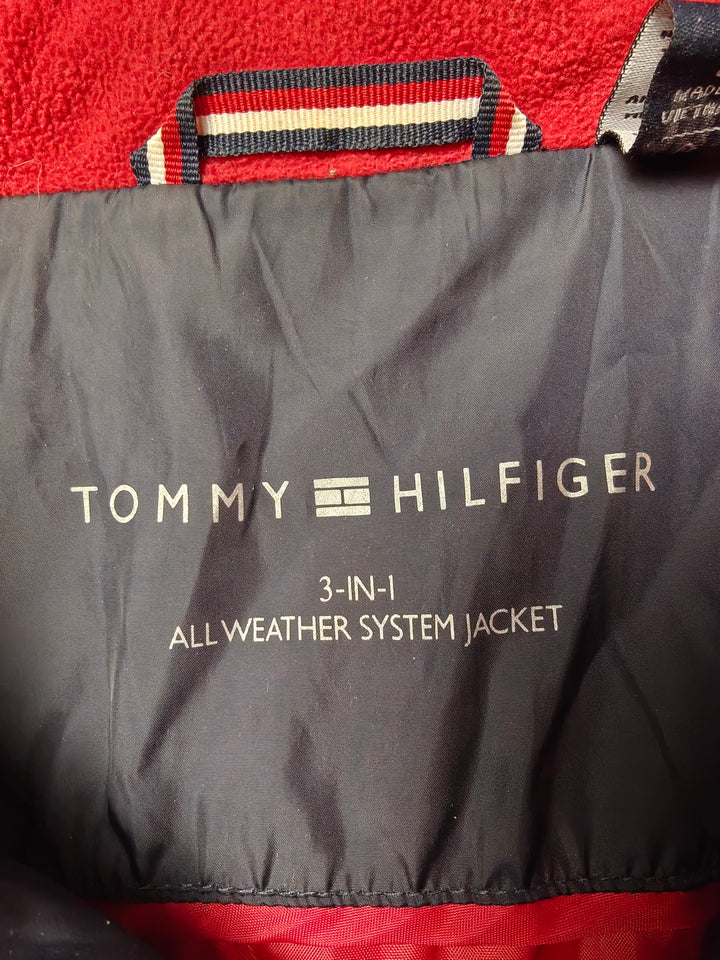 Womens Tommy Hilfiger Quilted Jacket Navy Blue Red Large