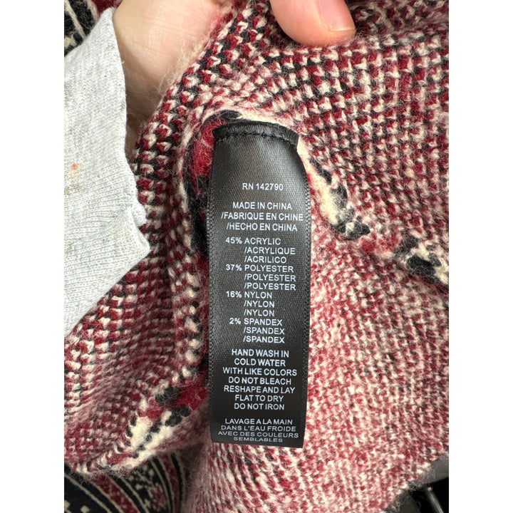 Women’s MaxSport XS Black, Red, & Cream Floral Knit Cardigan