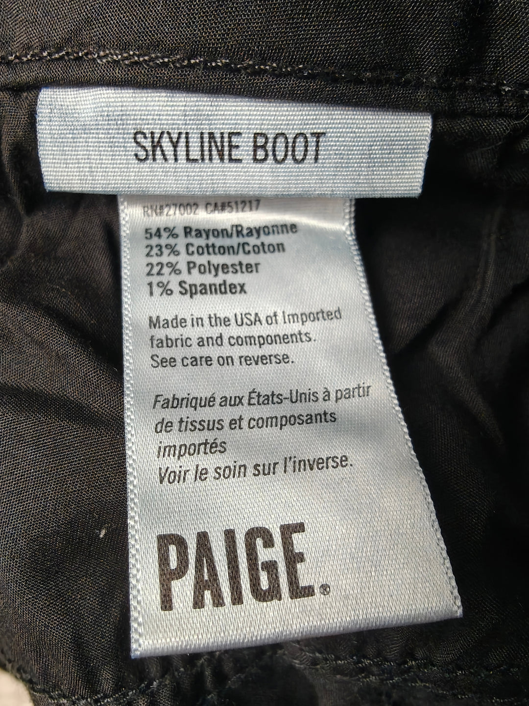 Womens PAIGE Skyline Bootcut Jeans Black Size 33