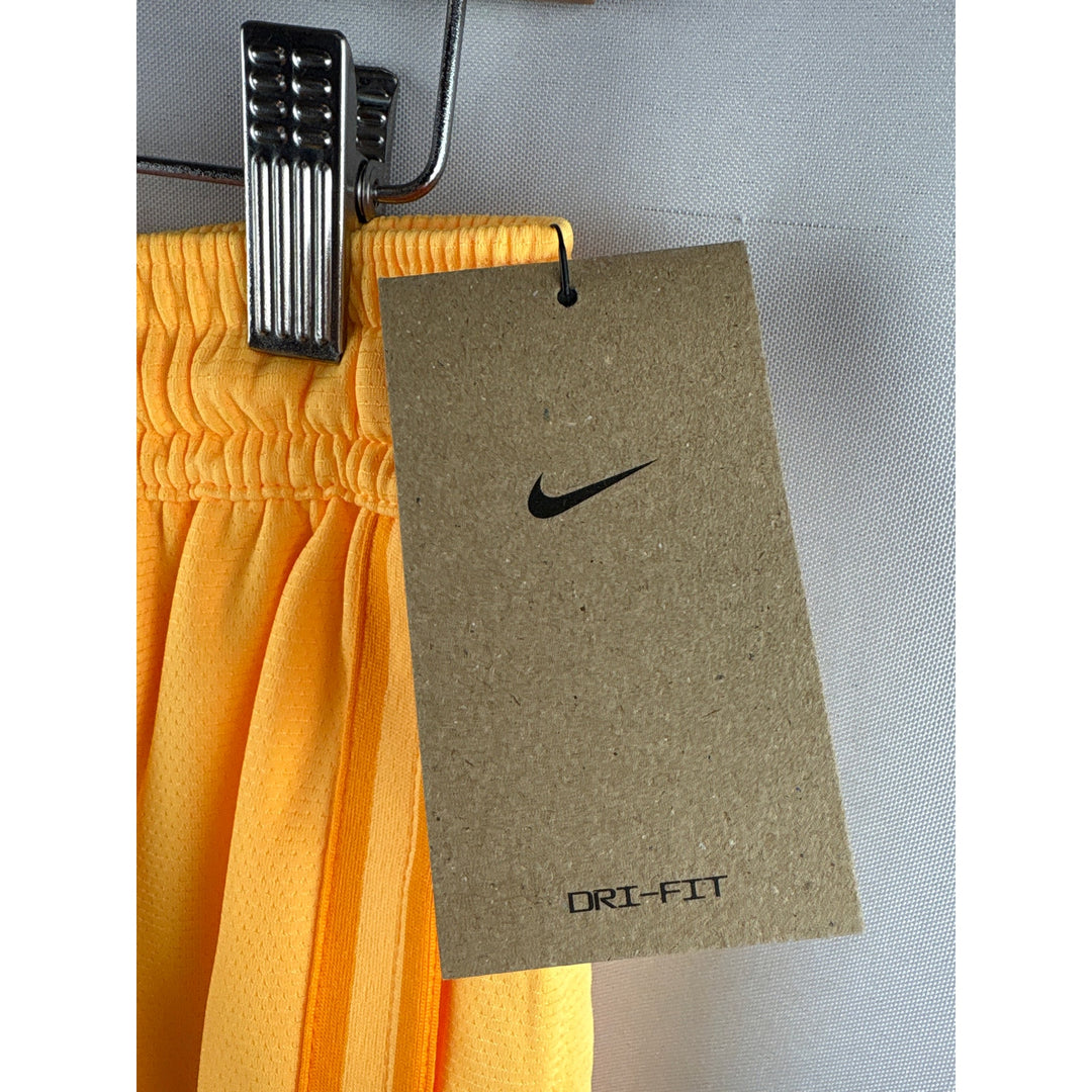 Women’s Nike Medium Bright Yellow w/ Dark Yellow Stripes Basketball Shorts