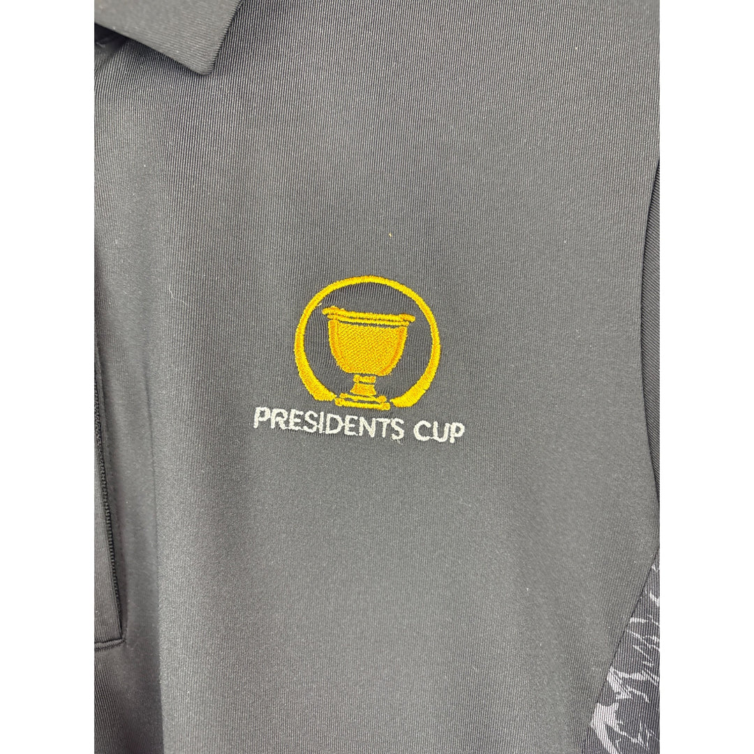 Dunning Golf Mens Medium Presidents Cup Long Sleeve Polo Shirt Black