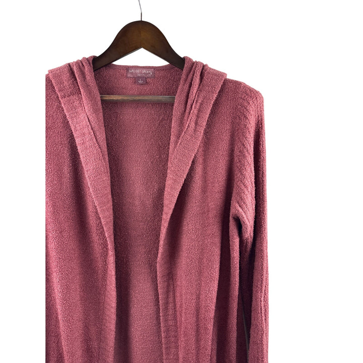 Women’s Barefoot Dreams Large Brick Red Plush Hooded Cardigan