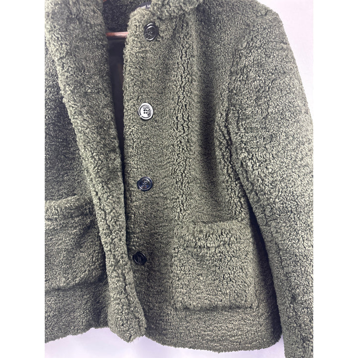 Women’s Catherine Malandrino Dark Green Faux Fur Coat Size Small