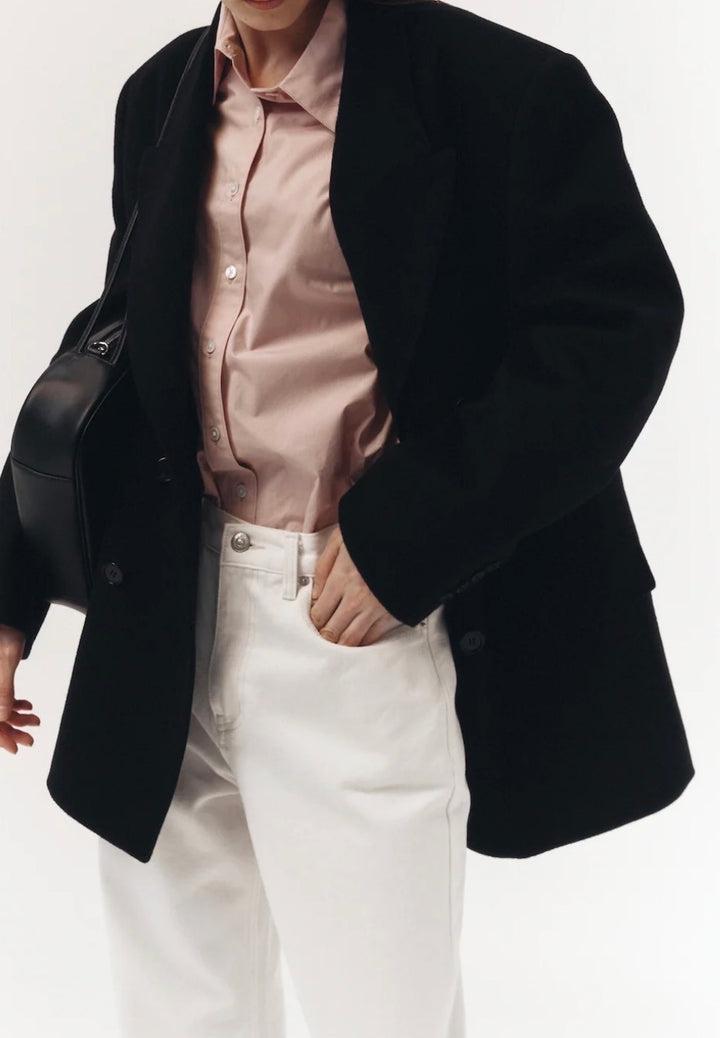 Unisex Dunst XS Black Heavy Wool Double Breasted Blazer