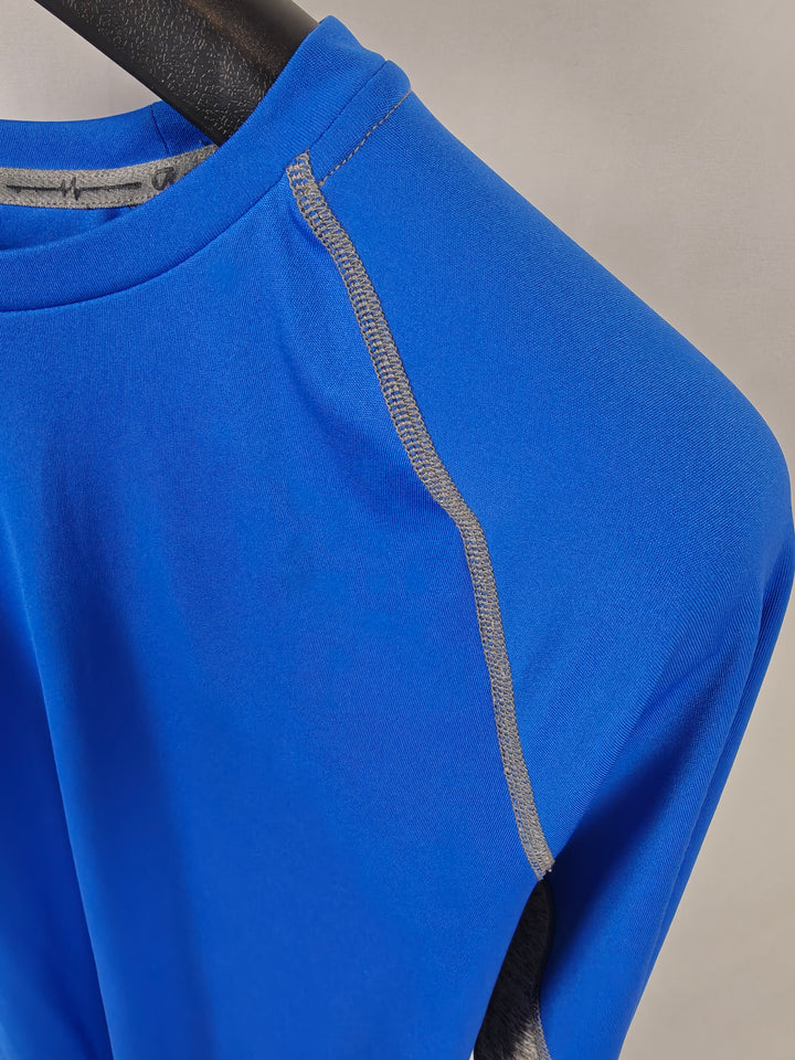 Men’s GapFit G Dry Performance Long Sleeve Shirt Blue Gray Size XL