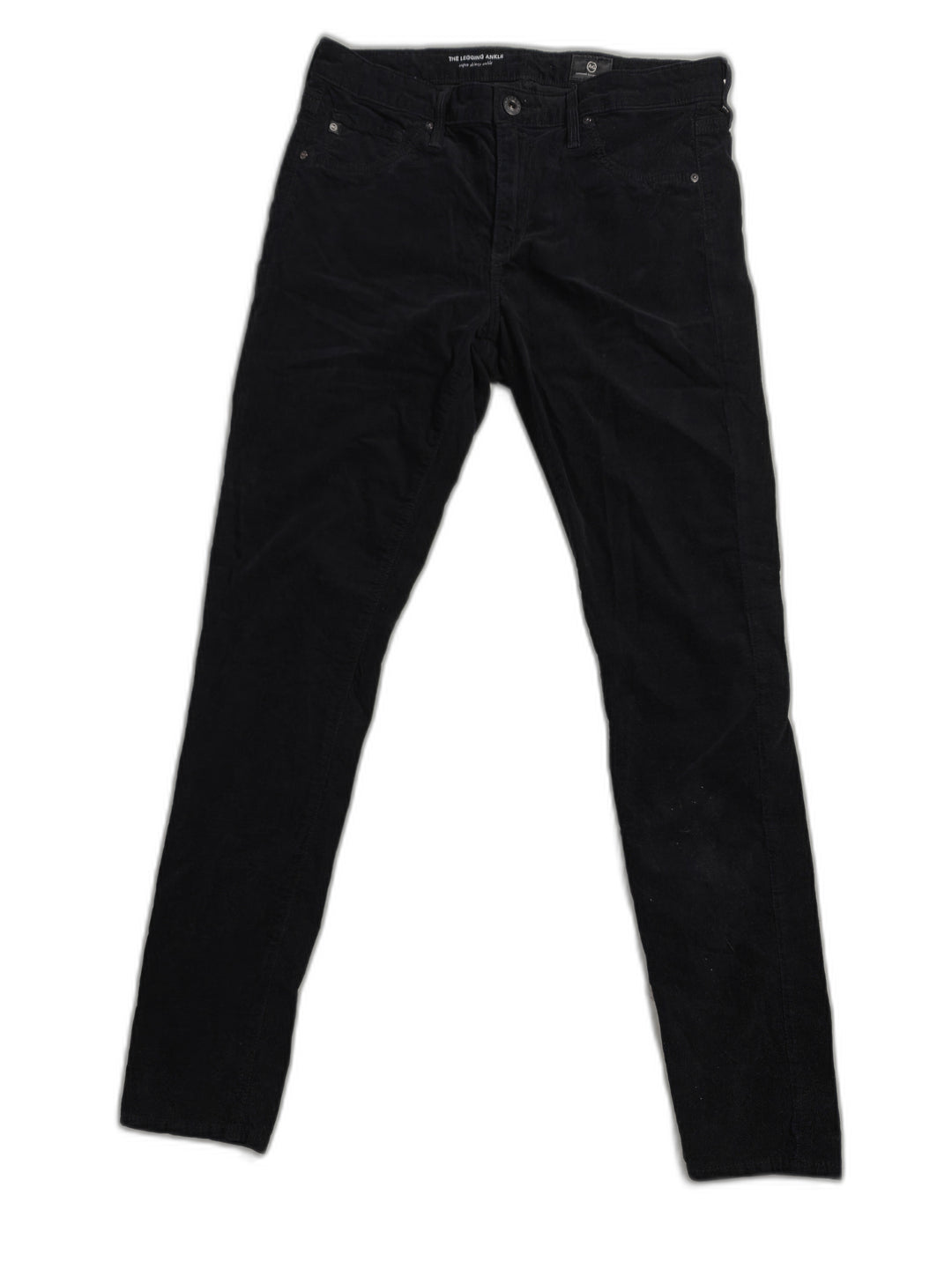 Women AG Adriano Goldschmied Legging Ankle Corduroy Black Size 28R