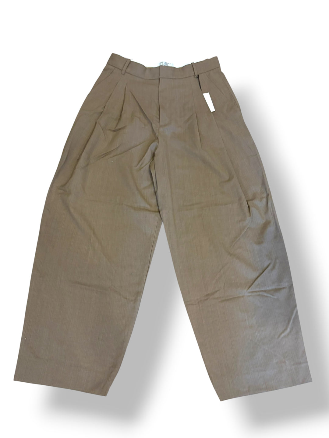 Banana Republic Tan Wool Wide Leg Pleated Pants Size 10 NWT High Rise Dark Academia