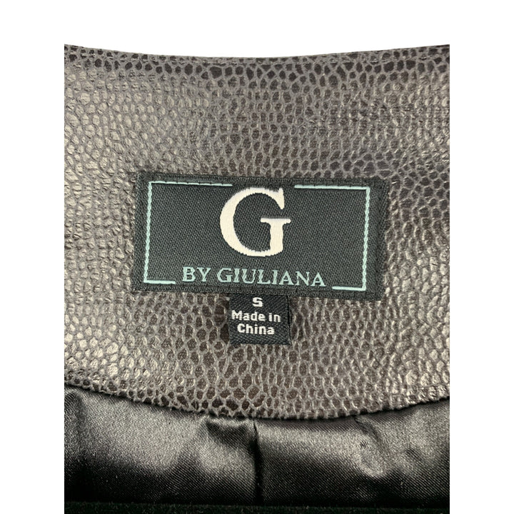G By Giuliana Womens Faux Leather Jacket S Black & Gray