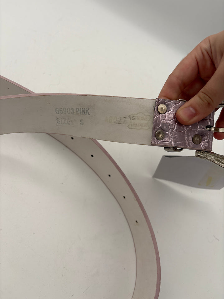 Women’s MontanaCo Small Pale Pink Western Bedazzled Belt