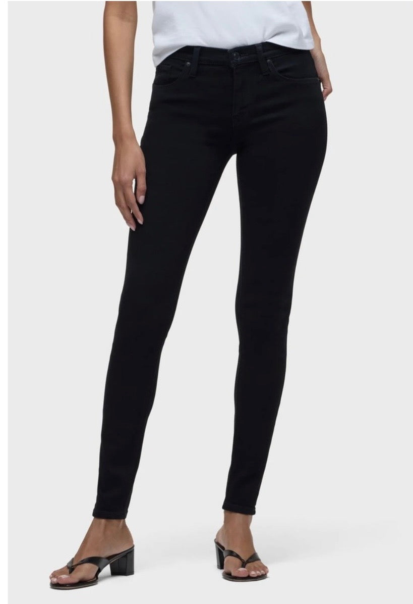 Hudson Nico Mid Rise Super Skinny Jeans Black Sz33
