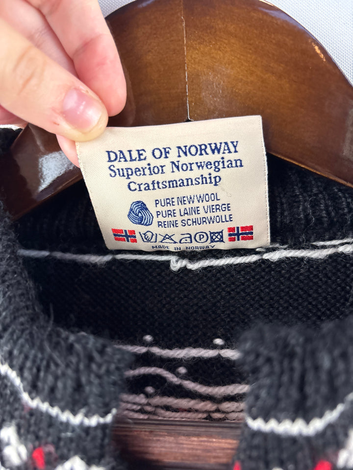 Women’s Dale of Norway Small Red &amp; Black Patterned Cardigan