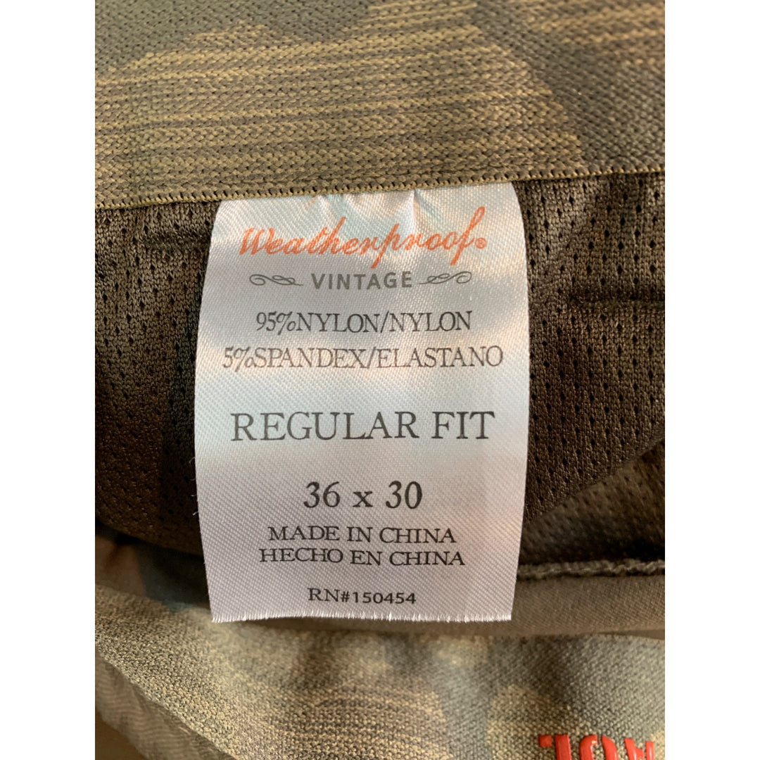 Weatherproof Vintage Regular Fit Mens 36x30 Nylon/Spandex Pants In Olive Green