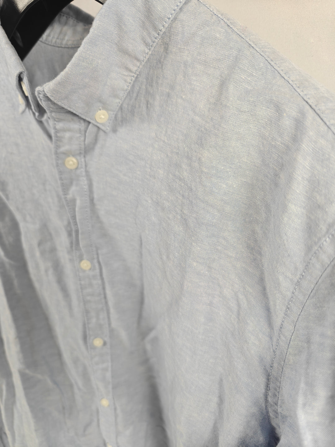 Mens Jack &amp; Jones Premium Button Down Shirt Blue Size L