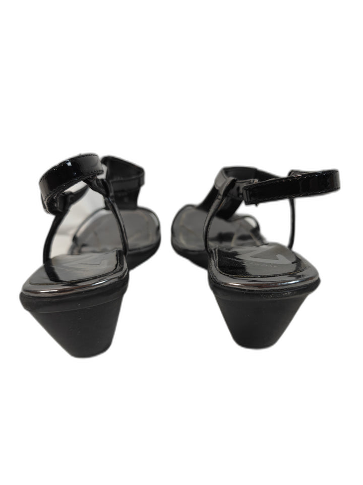 Women Anne Klein Sport Academia Wedge Sandals Black Size 10.5M