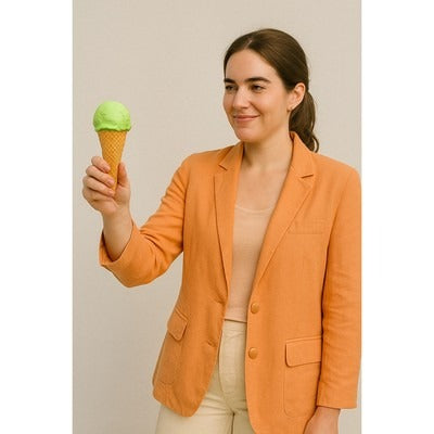Ashley Park Xs Peach Linen Blazer Jacket Orange Womens Long Sleeve