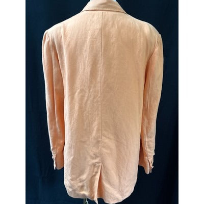 Ashley Park Xs Peach Linen Blazer Jacket Orange Womens Long Sleeve