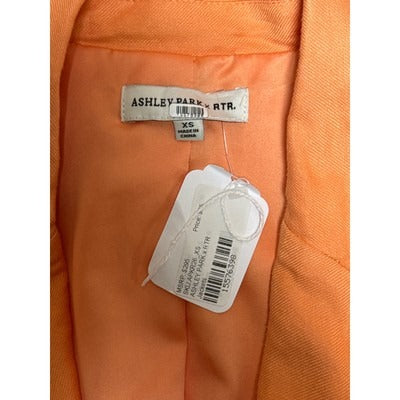 Ashley Park Xs Peach Linen Blazer Jacket Orange Womens Long Sleeve
