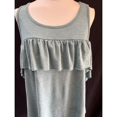 Women’s Mossimo Supply Co. Teal Ruffle Cold Shoulder Tank Sz L