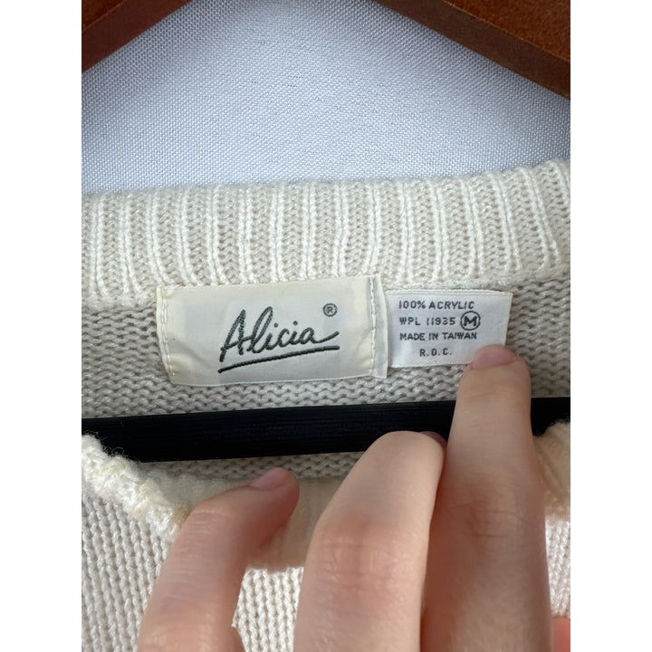 Alicia White Acrylic Sweater  Medium Size