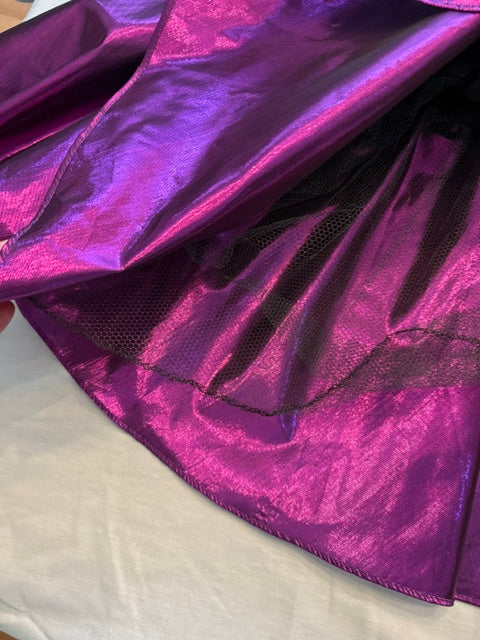 TD4 by Electra Vintage 80s Black Purple Foil Dress