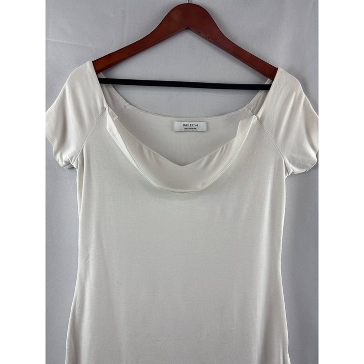 Bailey/44 White Cowl Neck Top L