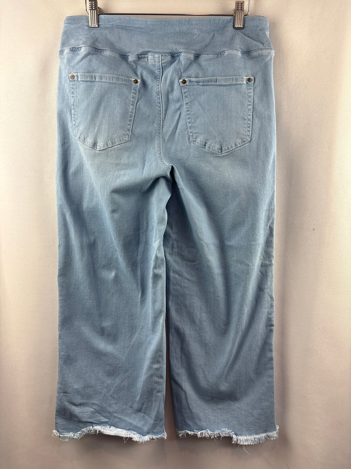 Women’s Belle Beach Kim Gravel Size 14 Blue Wide Leg Jeans