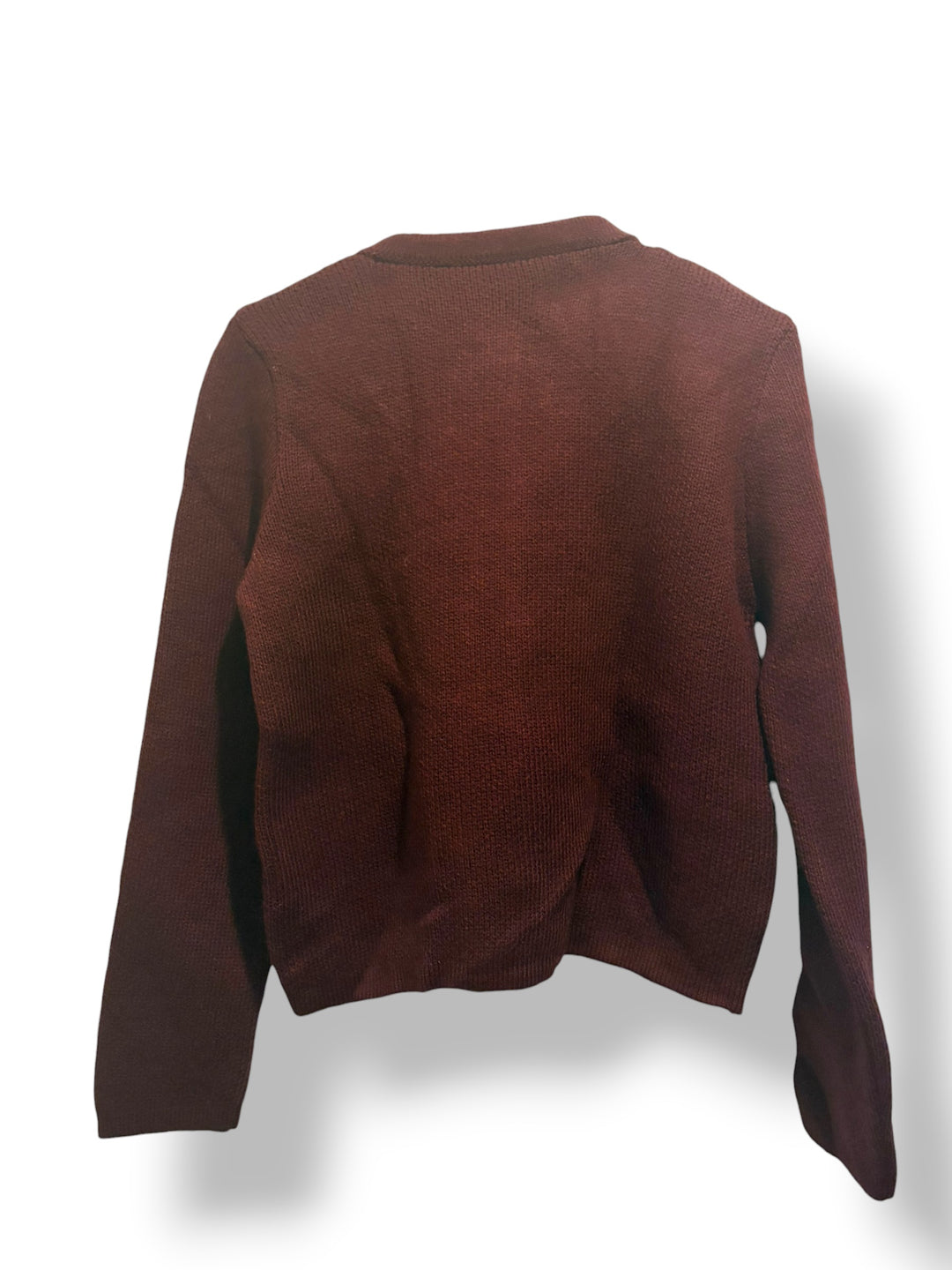 Zara Burgundy Maroon Gold Button Cardigan Sweater Size L NWT Quiet Luxury
