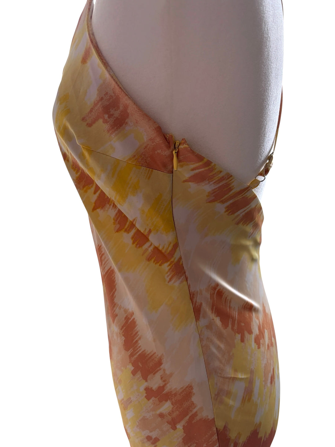 Forever 21 Women’s Yellow/Orange Tie Dye Slip Adjustable  Maxi Dress, Size M