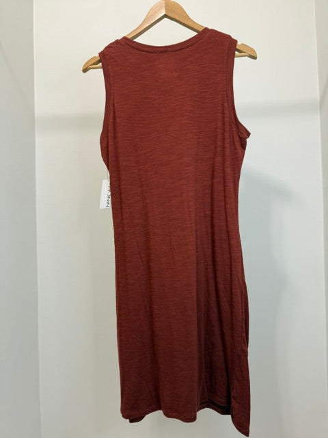 Nine West Side Ruched Sleeveless Dress Rust NWT SzXL