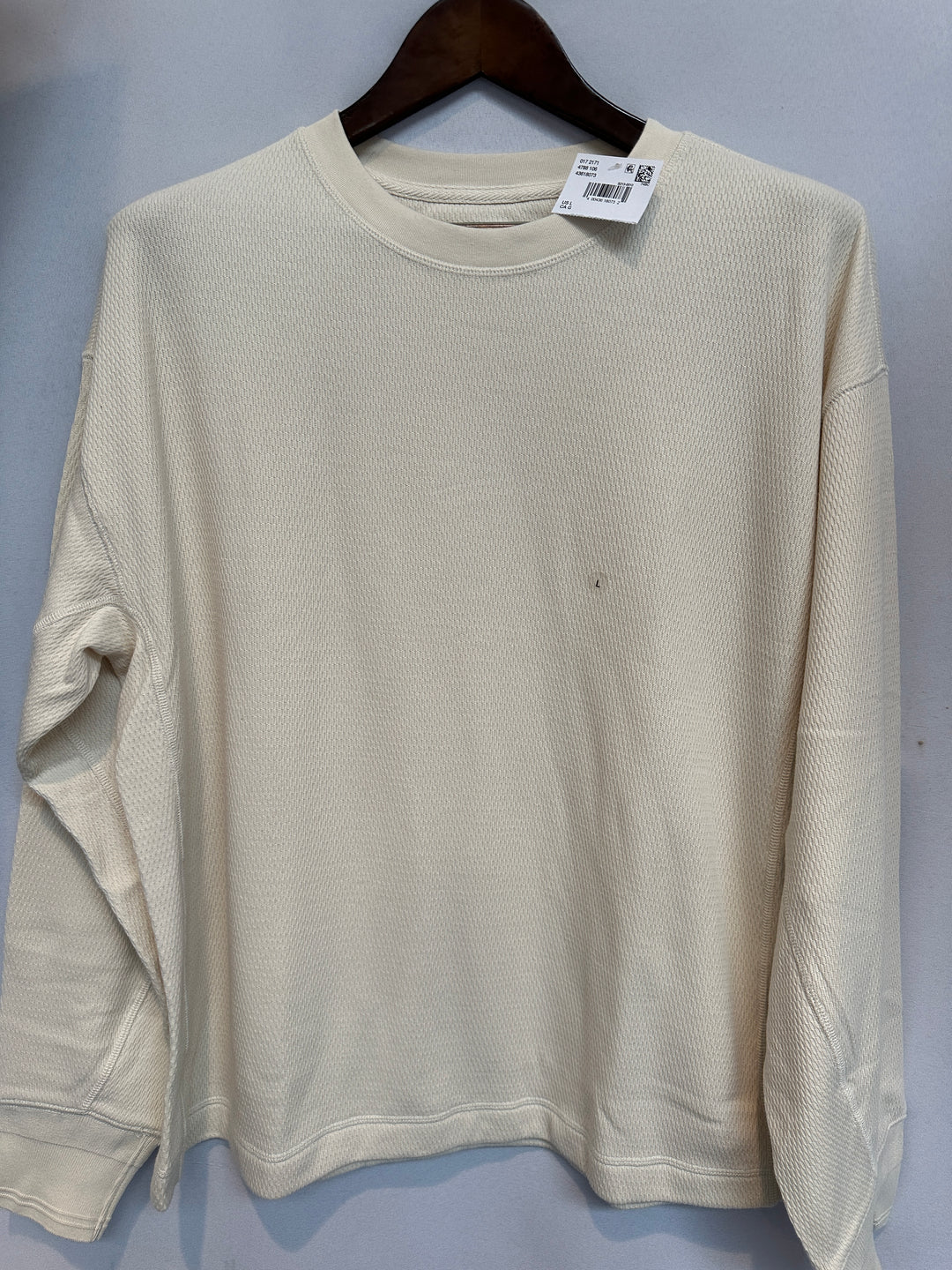 Men’s American Eagle Cream Boxy Fit Waffle Jersey Size L
