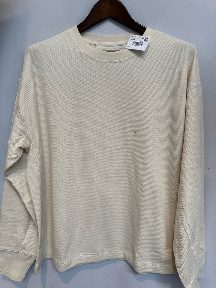 Men’s American Eagle Cream Boxy Fit Waffle Jersey Size L