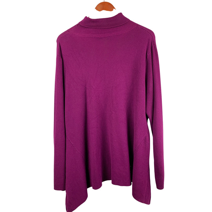 WhisperKnit By Louis DellOlio Womens XL Purple Turtleneck Sweater Rayon & Nylon