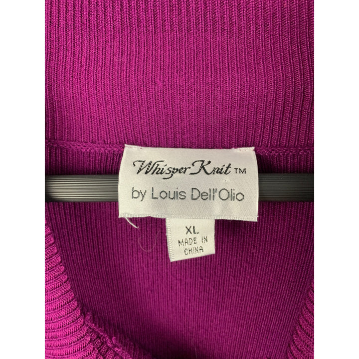 WhisperKnit By Louis DellOlio Womens XL Purple Turtleneck Sweater Rayon & Nylon