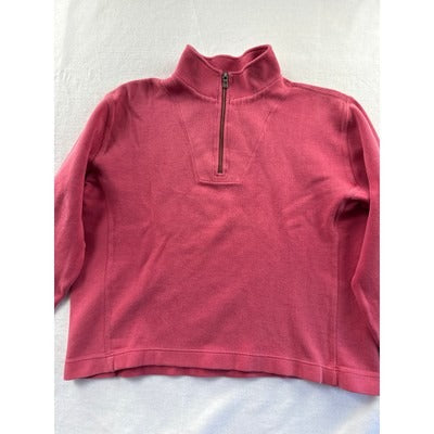 Tommy Bahama Womens XL 1/4 Zip Pullover Sweater Pink Cotton Spandex Made In China